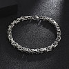 201 Stainless Steel Byzantine Chain Bracelets BJEW-R313-01P-2