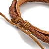 Braided PU Leather & Waxed Cords Multi-strand Bracelets BJEW-P329-07-4