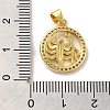 Zodiac Theme Brass Micro Pave Cubic Zirconia Pendants KK-M273-05J-G-3