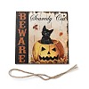 Halloween Wooden Door Hanging Welcome Sign Board HJEW-Z002-01B-1