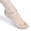 304 Stainless Steel Scalloped Bar Link Chain Anklets AJEW-AN00323-6