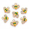 Golden Plated Alloy Enamel Charms ENAM-G212-18G-01-2