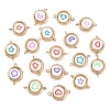 CCB Plastic Frame with Polymer Clay Heart Star Flower Beads Flat Round Links Connector Charms KK-D103-10D-G-1