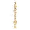 Tassel Brass Micro Pave Clear Cubic Zirconia Big Pendants KK-L271-01G-01-1