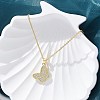 Brass Micro Pave Clear Cubic Zirconia Pendants Necklaces NJEW-M088-03G-02-1