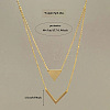 Triangle & Letter V Pendant Alloy Double Layer Necklaces for Women FS-WGE5888-02-3