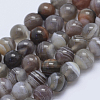Round Natural Botswana Agate Bead Strands G-I166-02-6mm-1