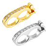   2Pcs 2 Colors 925 Sterling Silver with Clear Cubic Zirconia Twister Clasp FIND-PH0009-54-1