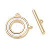 Brass & Shell Toggle Clasps KK-K391-10G-2