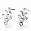 Brass Cubic Zirconia Ear Studs MAK-T011-04P-1