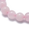 Natural Rose Quartz Bead Stretch Bracelets X-BJEW-K212-B-045-2