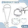 2Pcs Stainless Steel Chain Necklaces NJEW-DR00045-2