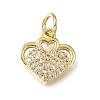 Brass Micro Pave Clear Cubic Zirconia Charms CU-L001-19G-02-1