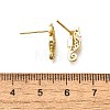 Sea Horse Brass Micro Pave Cubic Zirconia Ear Studs EJEW-D304-38G-3