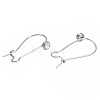 304 Stainless Steel Hoop Earrings Findings Kidney Ear Wires STAS-N092-139-2