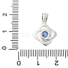 Pure Silver Cubic Zirconia Pendants STER-S008-01B-P-3