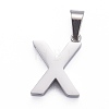 304 Stainless Steel Letter Pendants STAS-H127-X-P-2