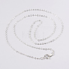 Nickel Free Silver Color Plated Brass Chain Necklaces X-SW028-S-6