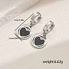 Stainless Steel Flat Round with Hollow Heart Hoop Earrings Daily Holiday Accessories OM1741-3-8