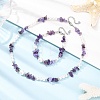 Natural Amethyst Chip Beads Bracelets & Necklaces Sets SJEW-JS01357-01-1
