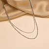 Non-Tarnish 304 Stainless Steel Double-Layer Necklace LS-NJEW-Q321-01P-6