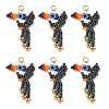 Glass Seed Beaded Bird Pendants PALLOY-MZ00920-02-1