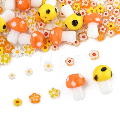 156Pcs 10 Styles Handmade Millefiori Glass Beads LAMP-FS0001-32-1