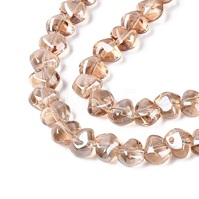 Electroplate Transparent Glass Beads Strands EGLA-Q133-01A-01-1