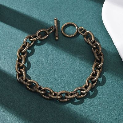 304 Stainless Steel Cable Chains Bracelets for Women Men BJEW-P376-02AB-1