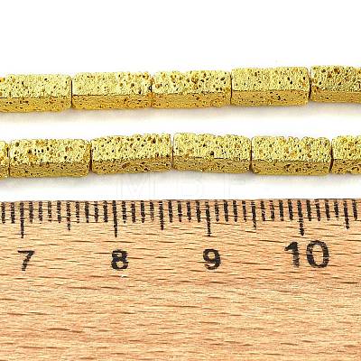 Electroplated Natural Lava Rock Beads Strands G-I360-K04-01-1