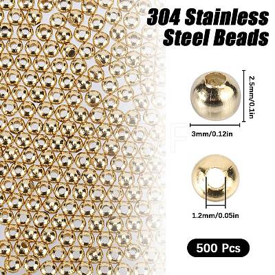 SUNNYCLUE 304 Stainless Steel Beads STAS-SC0006-92B-1