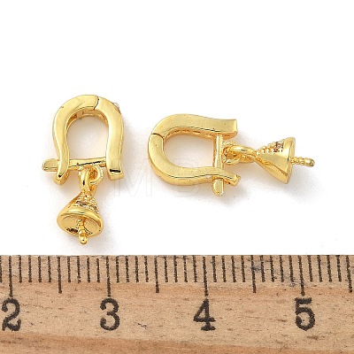 Cone Brass Micro Pave Cubic Zirconia Peg Bails Pendants ZIRC-F141-09G-1