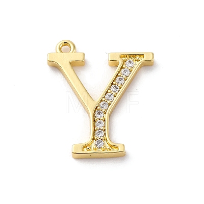 Rack Plating Brass Micro Pave Cubic Zirconia Pendant KK-H449-76G-14-1