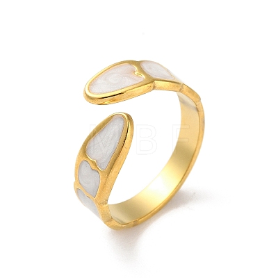 304 Stainless Steel Enamel Cuff Rings RJEW-M171-33G-1