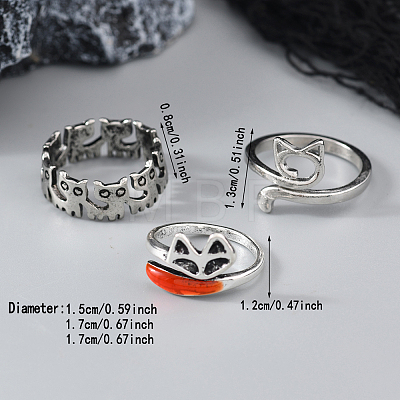 Gothic Zinc Alloy Finger Rings Sets for Women PL8375-1
