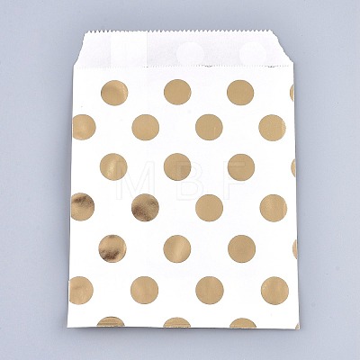 Polka Dot Pattern Eco-Friendly Kraft Paper Bags X-AJEW-M207-H01-03-1