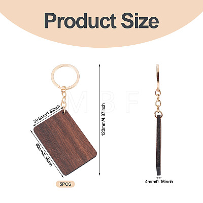 Walnut Wood Pendant Keychains KEYC-TAC0034-06A-1