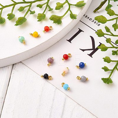 Faceted Glass Beads Pendants PALLOY-JF00546-1