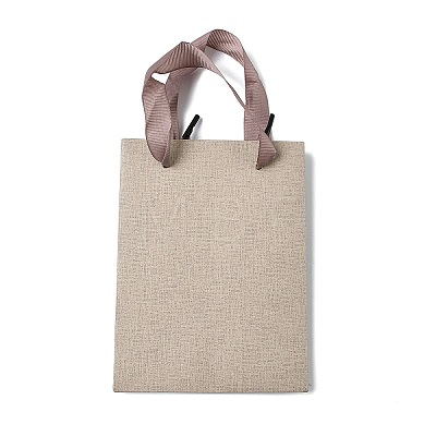 Paper Gift Tote Bags with Nylon Ribbon Handles ABAG-G018-01B-1