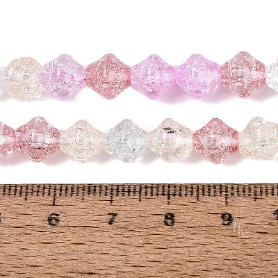 Transparent Crackle Glass Beads Strands GLAA-Q115-04A-01-1