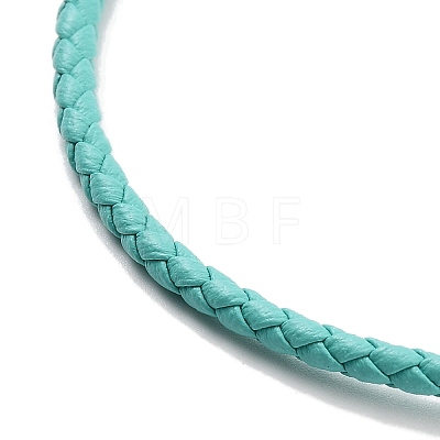 Braided Round Imitation Leather Bracelets Making BJEW-H610-01G-12-1