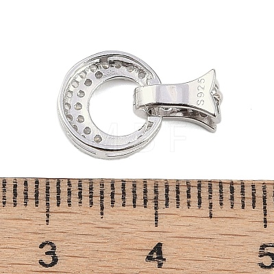 925 Sterling Silver Micro Pave Clear Cubic Zirconia Fold Over Clasps STER-P060-41P-1