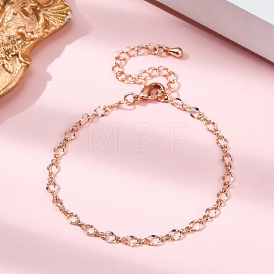 Rack Plating Brass Curb Chain Bracelets for Women BJEW-G735-16RG-1