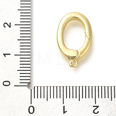 Rack Plating Oval Brass Spring Gate Rings KK-Z086-53G-02-1