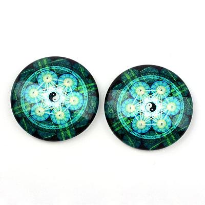 Glass Cabochons GGLA-L012-25mm-29-1