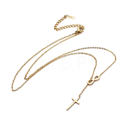 304 Stainless Steel Cable Chains Lariat Necklaces X-NJEW-F267-17G-1