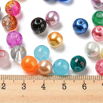 Opaque Spray Painted Glass Beads DGLA-MSMC002-8mm-1