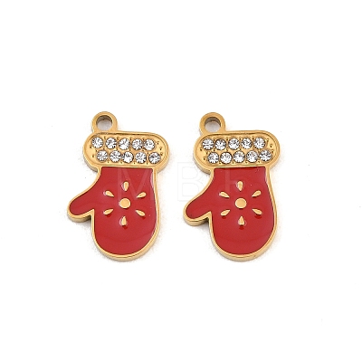 Christmas 304 Stainless Steel Enamel Pendants SA-CBA85C0-02J-G-1