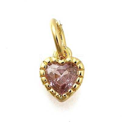 Brass Micro Pave Cubic Zirconia Charms KK-P295-14G-01-1