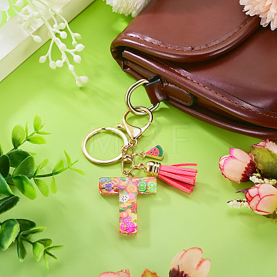 Fruit Series Letter Resin Keychains KEYC-TAC0033-02T-1